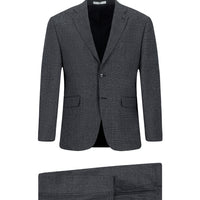 Koyu Füme Relaxed Fit Rahat Kesim Ekose Klasik Takım Elbise