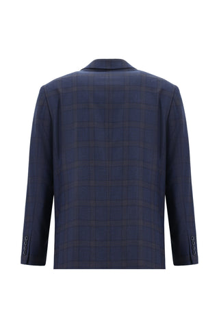  Koyu Lacivert 7 Drop Slim Fit Dar Kesim Ekose Kombinli Tak?m Elbise-Ki??l?