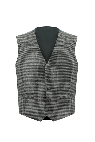  Koyu Füme Slim Fit Dar Kesim Kombinli Yelekli Takım Elbise