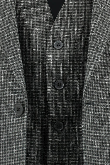 Koyu Füme Slim Fit Dar Kesim Kombinli Yelekli Takım Elbise