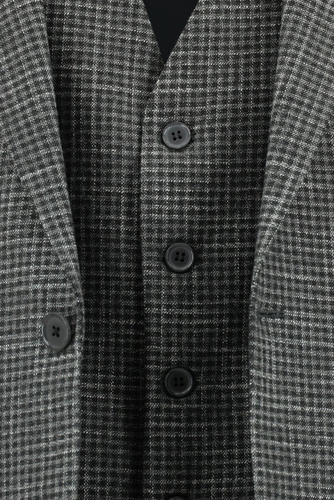 Koyu Füme 7 Drop Slim Fit Dar Kesim Kombinli Yelekli Takım Elbise