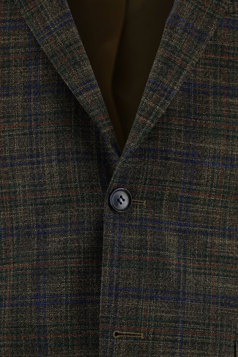 Koyu Vizon 6 Drop Regular Fit Standart Kesim Kombinli Ekose Takım Elbise