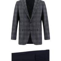 Orta Füme Regular Fit Kombinli Ekose Takım Elbise