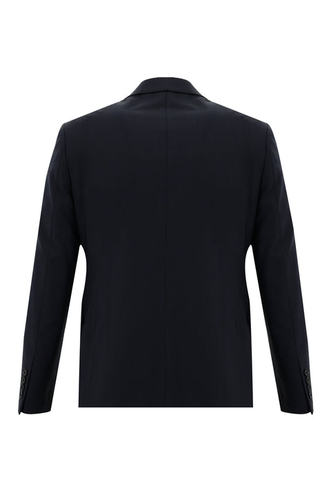 Koyu Lacivert 7 Drop Slim Fit Dar Kesim Yünlü Takım Elbise
