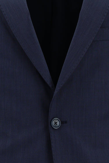  Açık Lacivert Slim Fit Dar Kesim Yünlü Klasik Ekose Takım Elbise