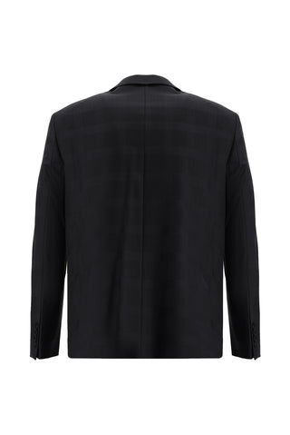  Siyah 4 Drop Relaxed Fit Rahat Kesim Yünlü Ekose Takım Elbise