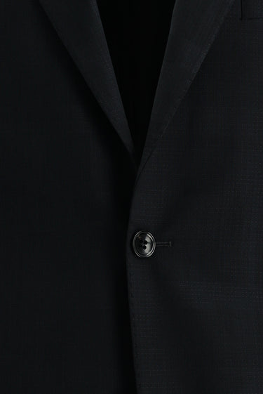  Siyah Regular Fit Yünlü Klasik Ekose Takım Elbise