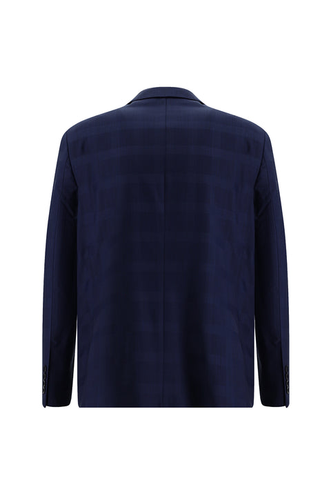 Light Navy Blue 6 Drop Regular Fit Standard Cut Wool Plaid Suit