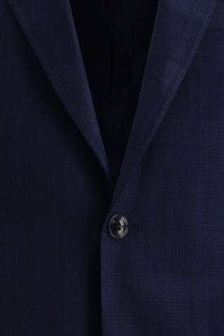  Açık Lacivert Relaxed Fit Rahat Kesim Yünlü Klasik Ekose Takım Elbise