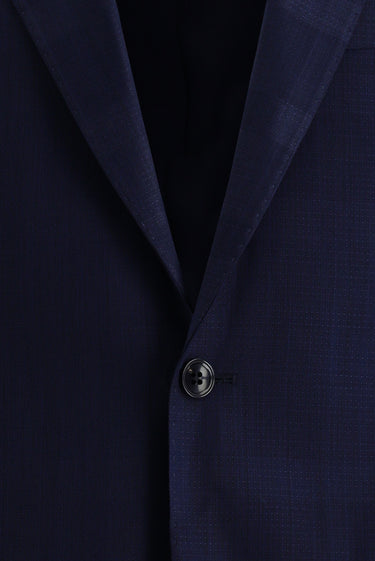  Açık Lacivert Relaxed Fit Rahat Kesim Yünlü Klasik Ekose Takım Elbise