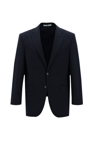  Orta Lacivert 6 Drop Regular Fit Standart Kesim Yünlü Desenli Takım Elbise