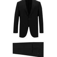 Koyu Antrasit 7 Drop Slim Fit Dar Kesim Yünlü Desenli Takım Elbise