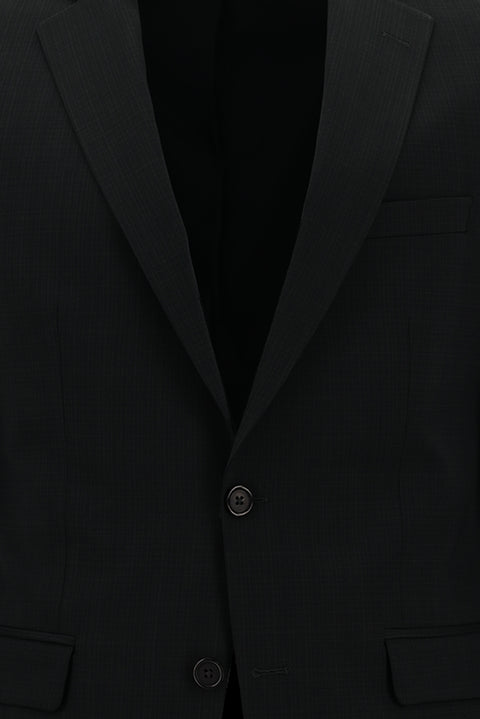 Koyu Antrasit 7 Drop Slim Fit Dar Kesim Yünlü Desenli Takım Elbise