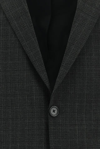  Koyu Füme Regular Fit Yünlü Klasik Ekose Takım Elbise