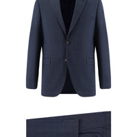 Medium Navy 6 Drop Regular Fit Standard Cut Wool Plaid Suit