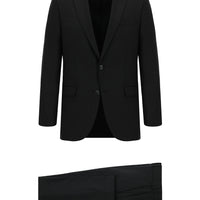 Siyah Regular Fit Yünlü Klasik Ekose Takım Elbise
