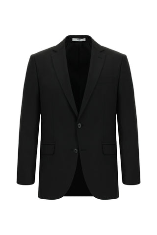  Siyah Regular Fit Yünlü Klasik Ekose Takım Elbise