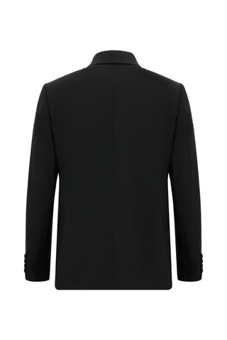  Siyah Regular Fit Yünlü Klasik Ekose Takım Elbise