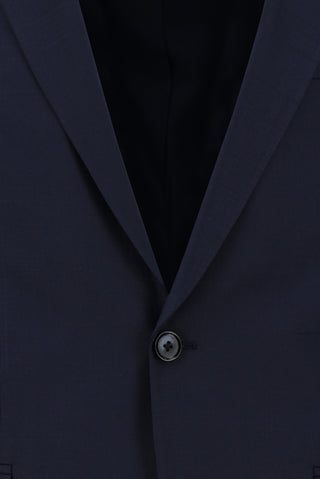  Koyu Lacivert Regular Fit Yünlü Klasik Ekose Takım Elbise