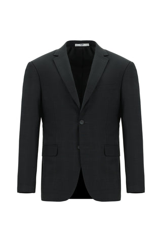  Koyu Füme Regular Fit Yünlü Klasik Ekose Takım Elbise