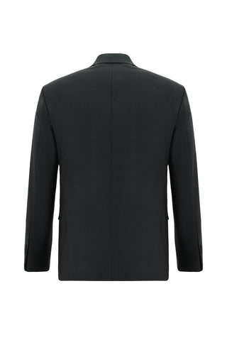  Koyu Füme Regular Fit Yünlü Klasik Ekose Takım Elbise