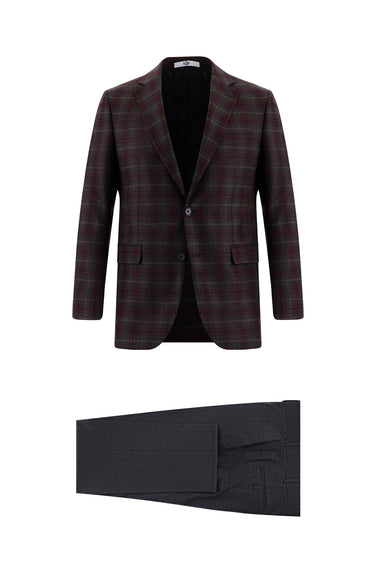  Küf Yeşili Regular Fit Yünlü Kombinli Takım Elbise