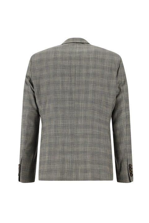 Koyu Vizon 6 Drop Regular Fit Standart Kesim Kombinli Yelekli Ekose Takım Elbise