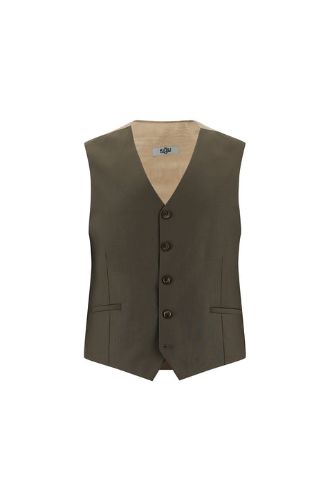 Koyu Vizon 6 Drop Regular Fit Standart Kesim Kombinli Yelekli Ekose Takım Elbise