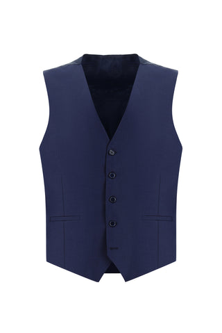  Orta Lacivert Super Slim Fit Ekstra Dar Kesim Kombinli Yelekli Takım Elbise