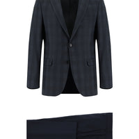 Dark Gray 7 Drop Slim Fit Plaid Suit