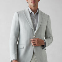 Medium Grey 4 Drop Relaxed Fit Casual Cut Mono Collar Classic Jacket