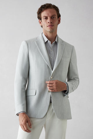  Orta Gri 6 Drop Regular Fit Standart Mono Yaka Desenli Blazer Ceket