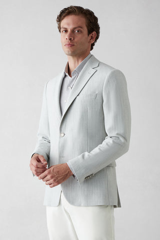  Orta Gri 6 Drop Regular Fit Standart Mono Yaka Desenli Blazer Ceket