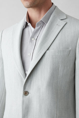  Orta Gri 6 Drop Regular Fit Standart Mono Yaka Desenli Blazer Ceket