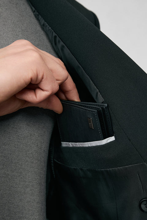 Black 7 Drop Slim Fit Narrow Cut Seasonal Double-Breasted Jacket