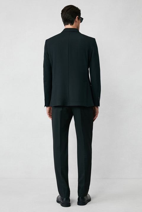 Black 6 Drop Regular Fit Standard Cut Seasonal Double-Breasted Jacket