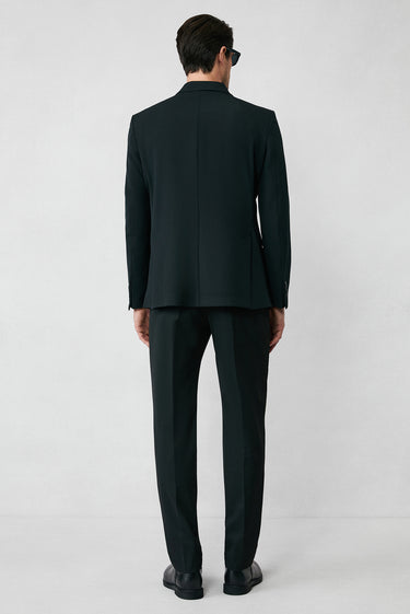 Siyah 6 Drop Regular Fit Standart Kesim Mevsimlik Kruvaze Ceket