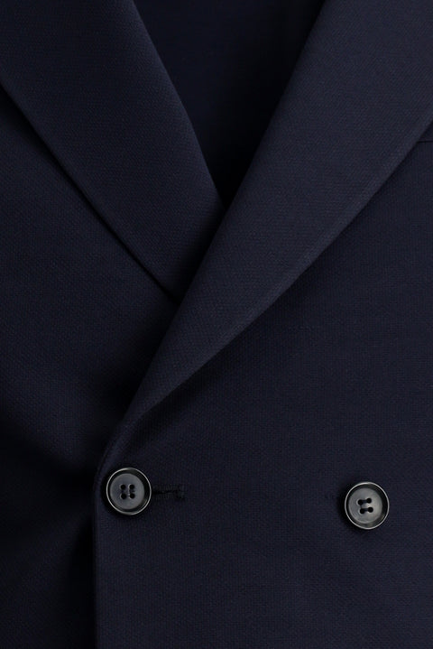 Koyu Lacivert 7 Drop Slim Fit Dar Kesim Mevsimlik Kruvaze Ceket