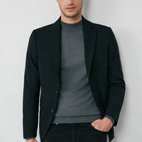 Siyah 7 Drop Slim Fit Dar Kesim Mevsimlik Klasik Ceket