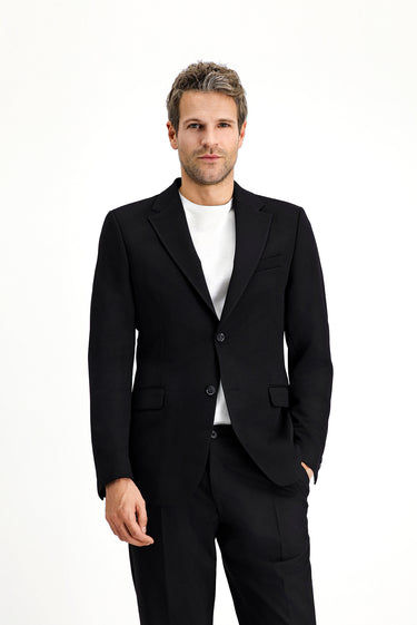 Siyah Slim Fit Dar Kesim Klasik Ceket