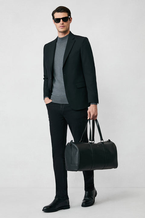 Siyah 7 Drop Slim Fit Dar Kesim Mevsimlik Klasik Ceket