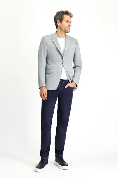 Orta Gri 7 Drop Slim Fit Dar Kesim Mevsimlik Klasik Ceket