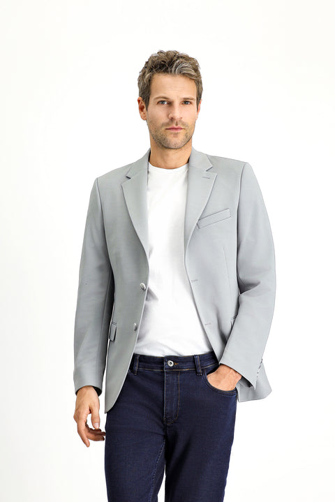 Orta Gri 7 Drop Slim Fit Dar Kesim Mevsimlik Klasik Ceket