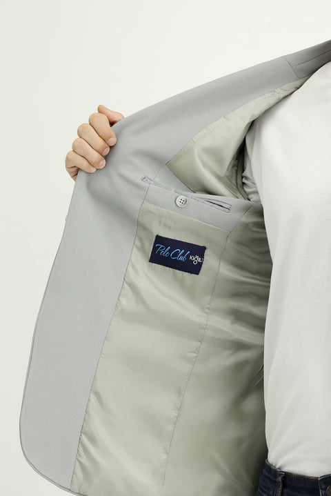 Orta Gri 7 Drop Slim Fit Dar Kesim Mevsimlik Klasik Ceket