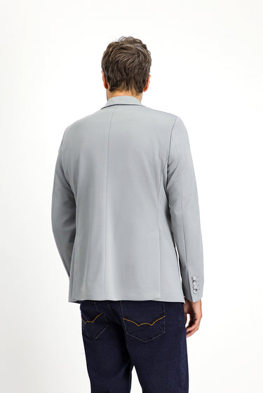 Orta Gri Slim Fit Dar Kesim Klasik Ceket