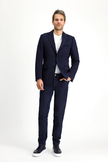  Koyu Lacivert Slim Fit Dar Kesim Klasik Ceket