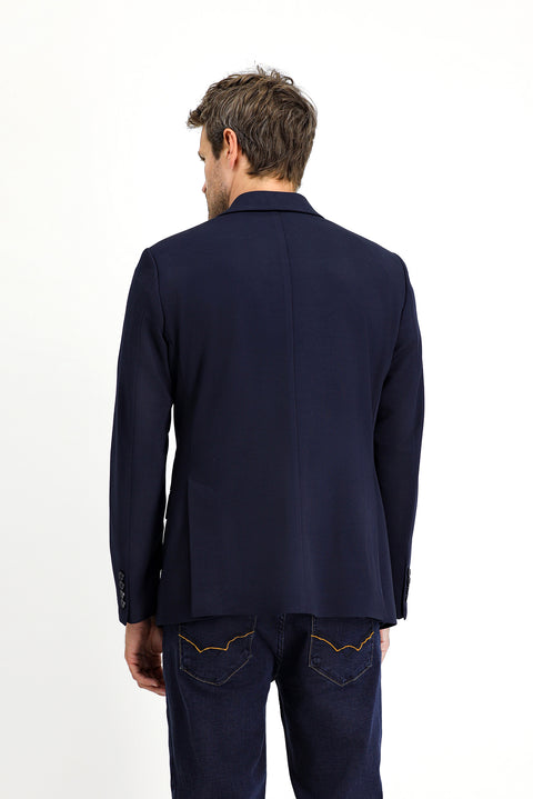 Koyu Lacivert 7 Drop Slim Fit Dar Kesim Mevsimlik Klasik Ceket