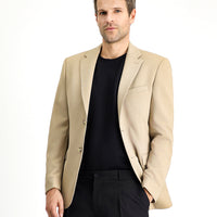 Açık Bej Slim Fit Dar Kesim Klasik Ceket