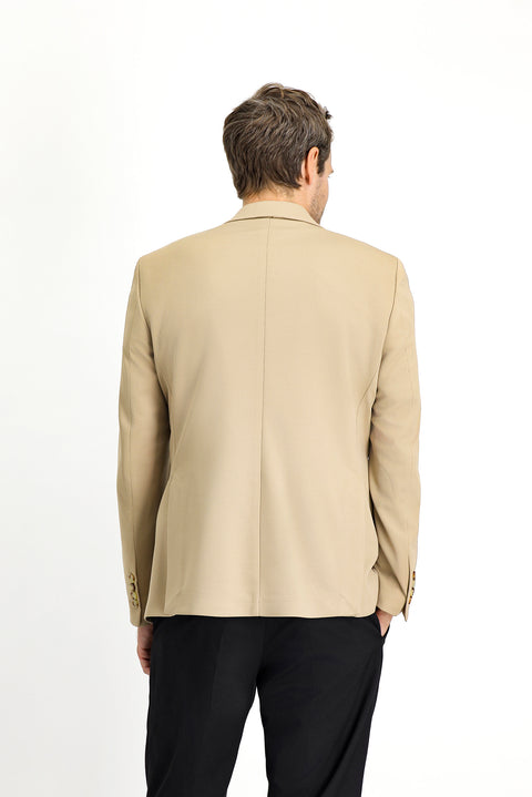 Açık Bej 7 Drop Slim Fit Dar Kesim Mevsimlik Klasik Ceket