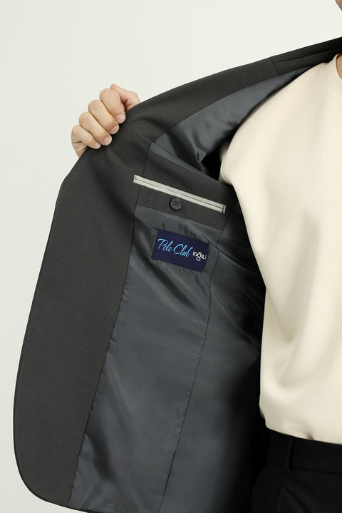 Koyu Antrasit 7 Drop Slim Fit Dar Kesim Mevsimlik Klasik Ceket